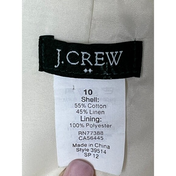 J.CREW Thompson Linen Cotton Two Button Lightweight Coat Tan Size 10 - Picture 6 of 6